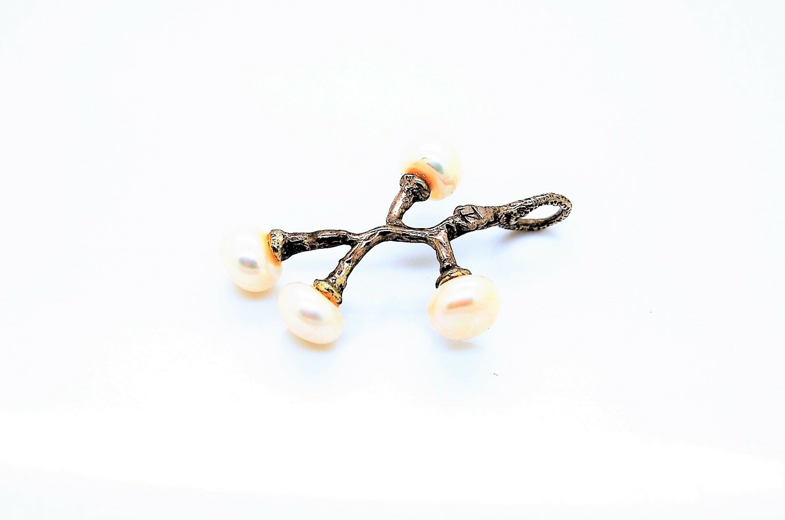 VINTAGE 925 STERLING SILVER JZ PEARL PENDANT