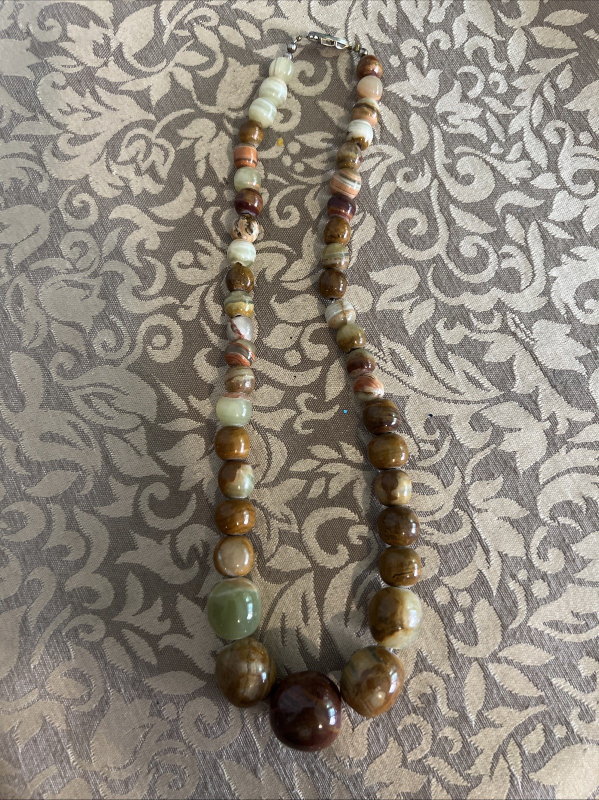 Gorgeous Beaded Necklace With Fish Hook Clasp Filigree Style Vintage Beautiful