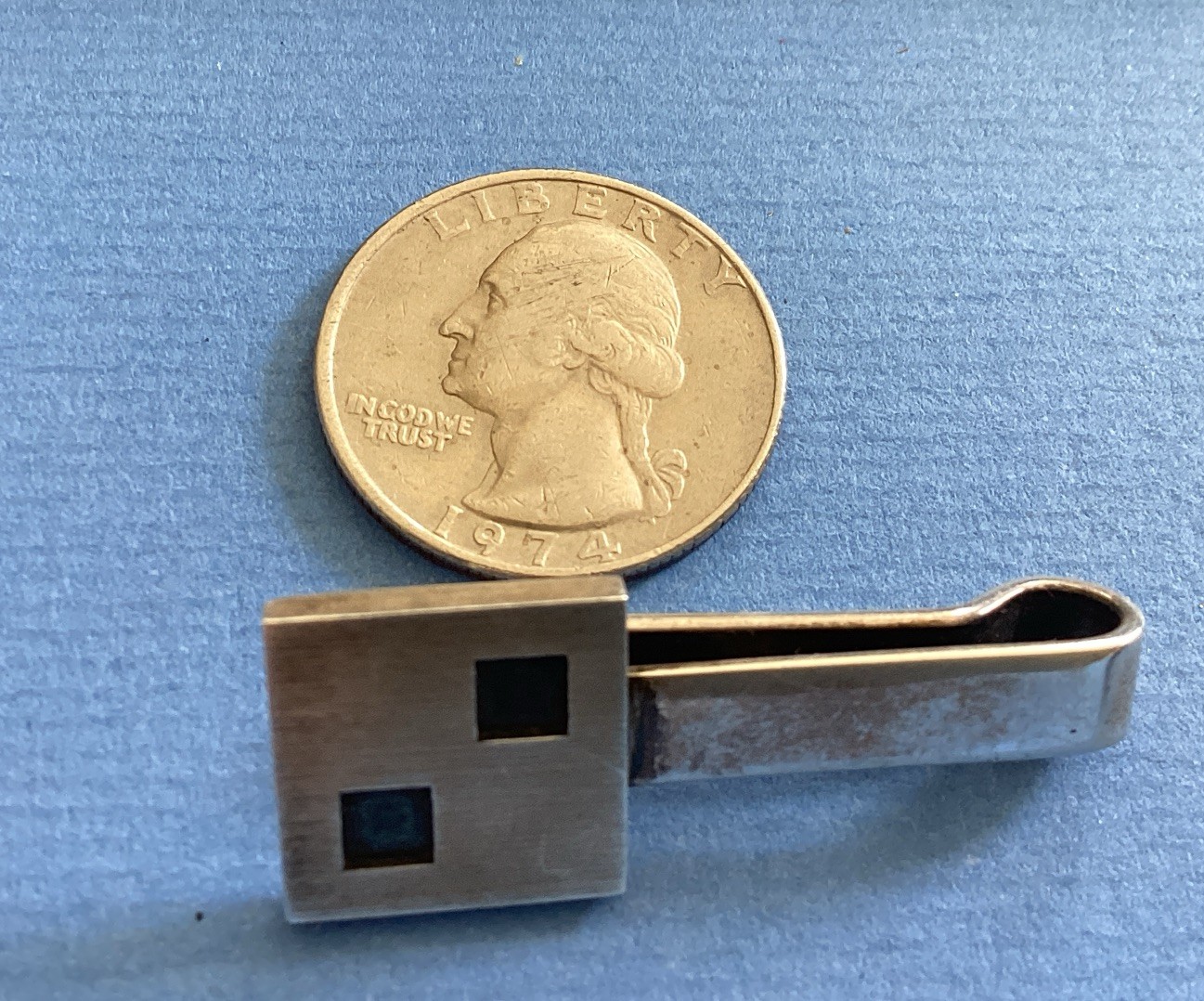 NIELS ERIK( N.E. FROM ) Sterling Silver Tie Pin / Money Clip 925S DENMARK Cubes