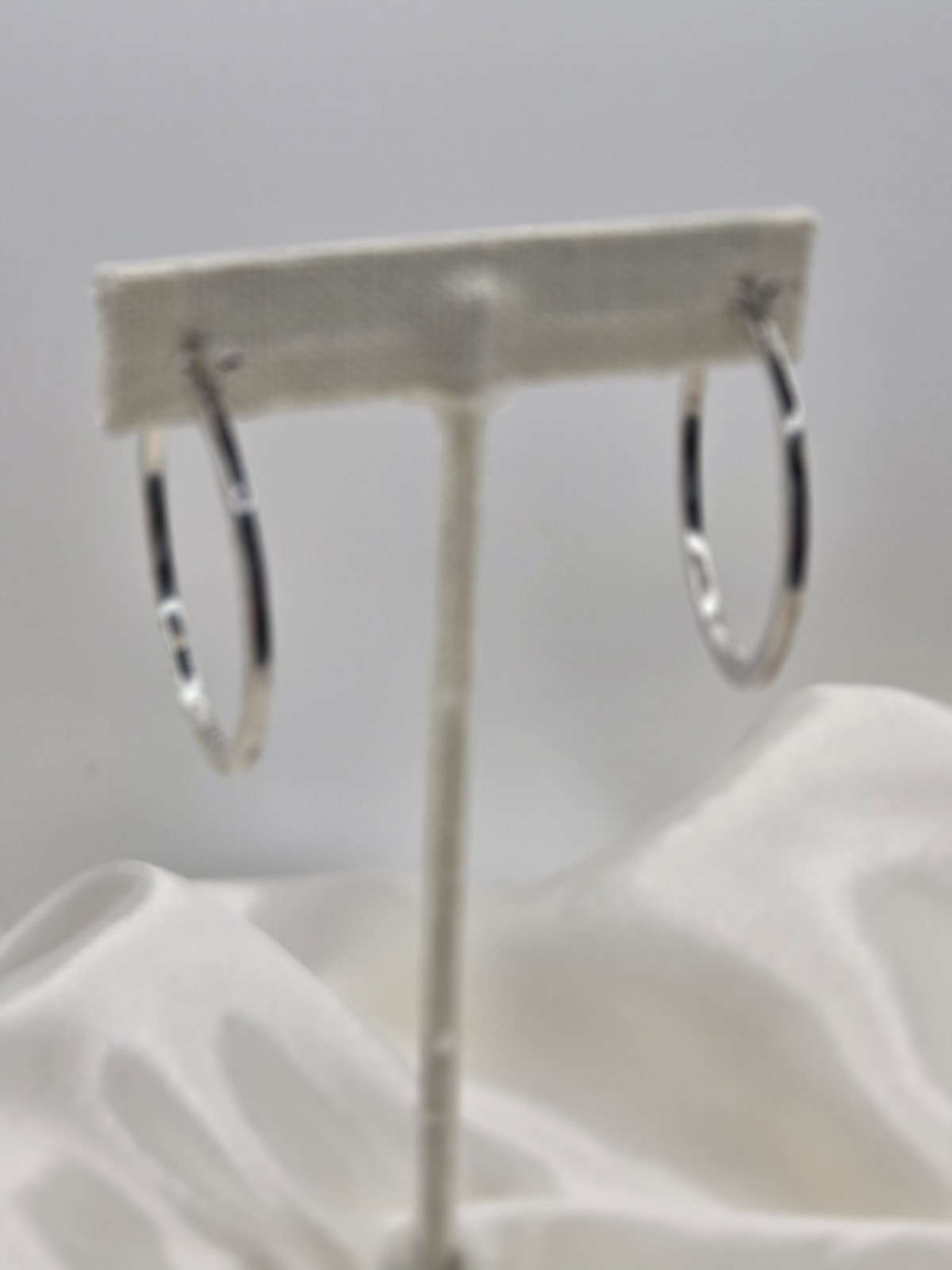 QVC Diamonique Pave Inside-Out Hoop Earrings Pierced 1.5″ 2mm wide Anti-Tarnish