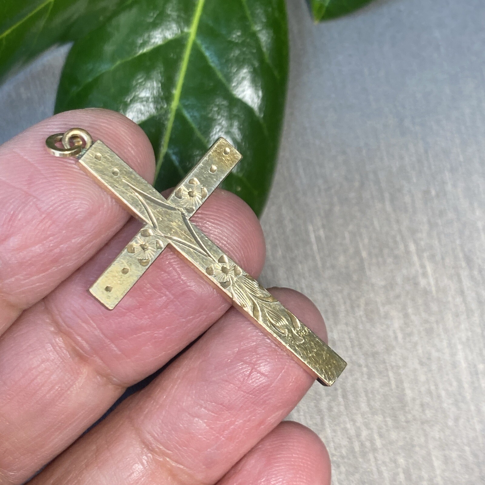 Vintage Cross Pendant Pre-owned Estate Jewelry 12K Gold Filled Antique Unmarked