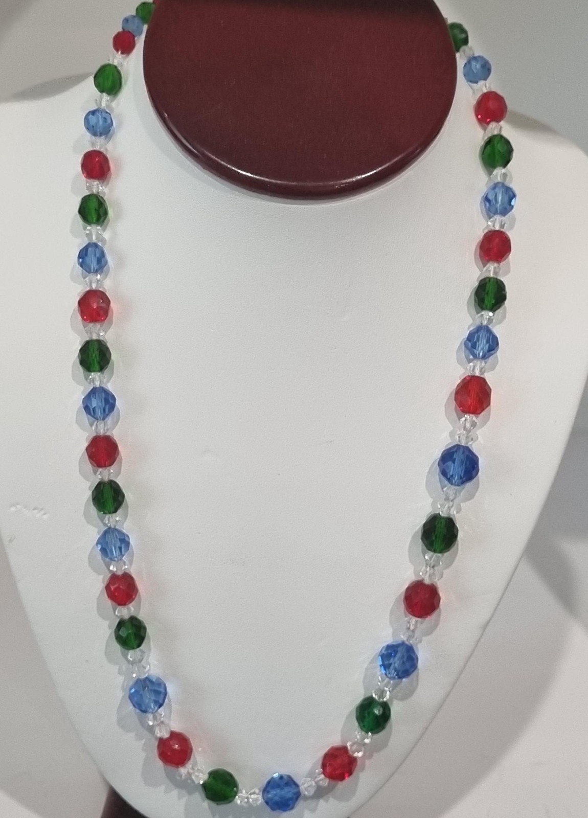 Antique c1930s Mardi Gras Glass Necklace Original Tag Bijoux de Boheime Video