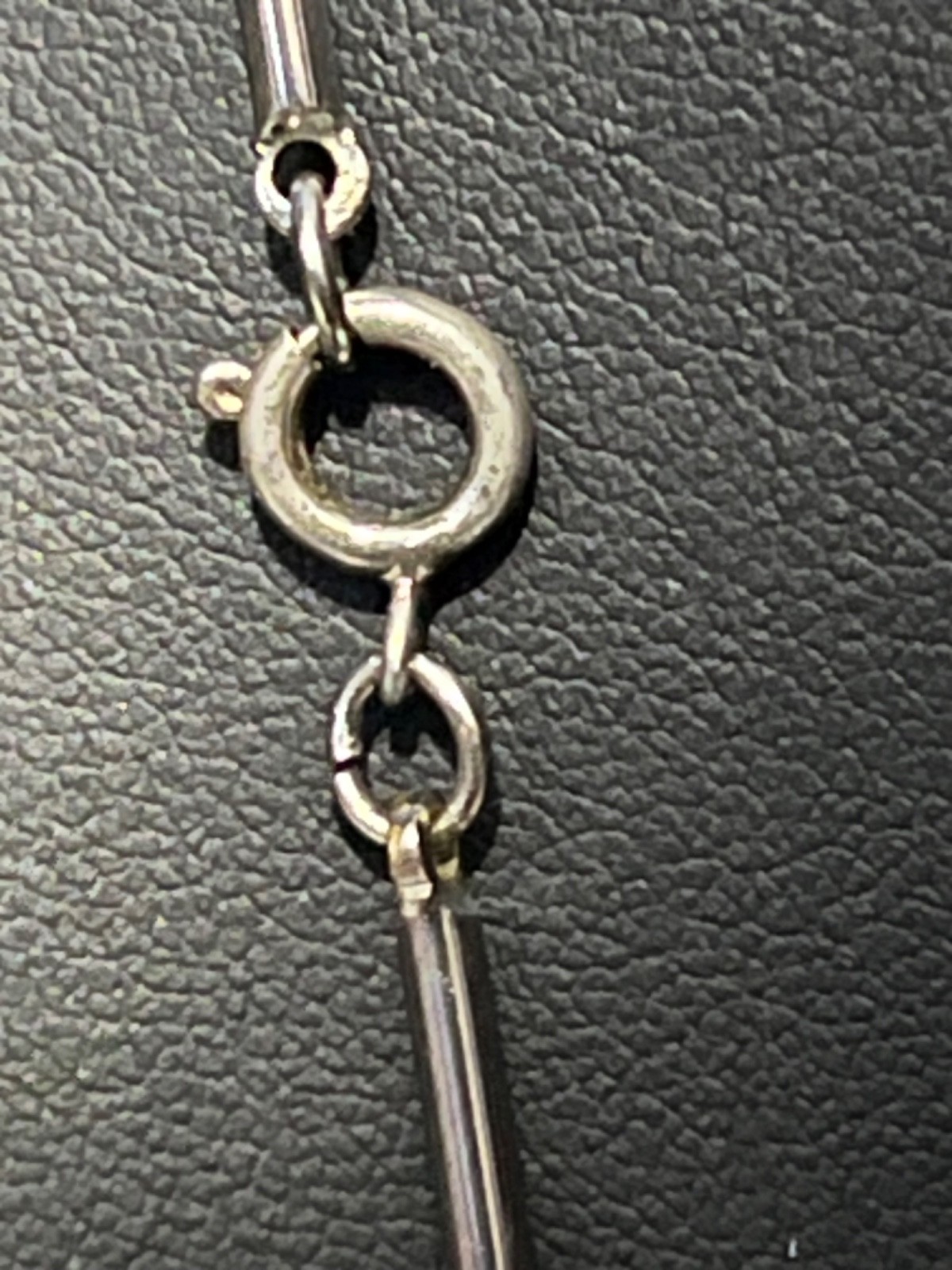 Vtg Silver-tone Bar-link Chain Necklace w/ Intricate Cut-out Circular Stations