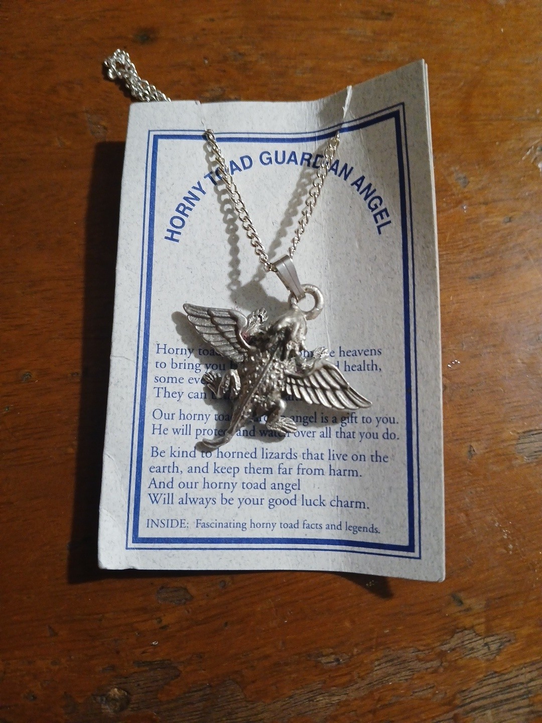 Horny Toad Guardian Angel Necklace NEW