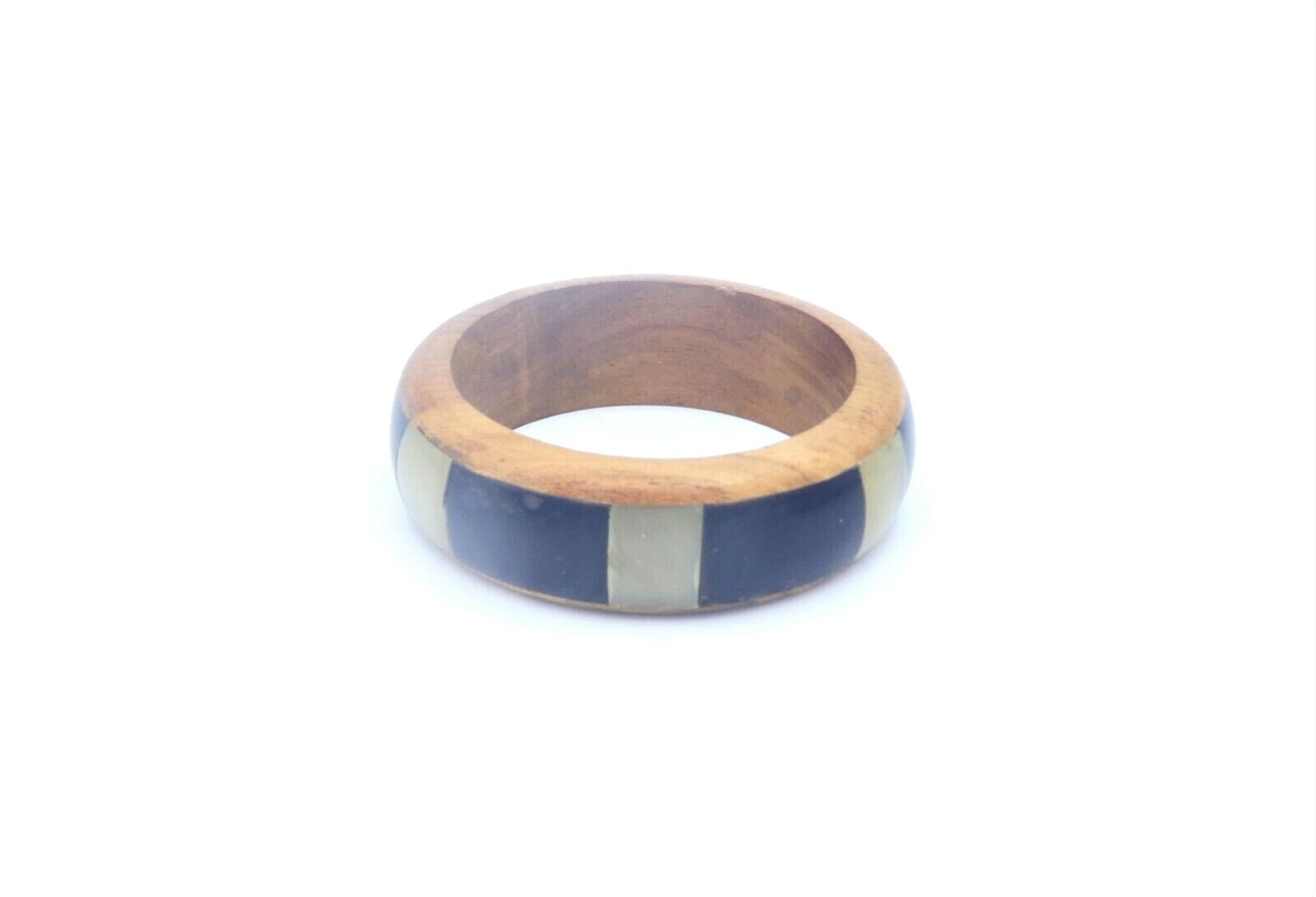 Vintage 1960’s Lucite Plastic and Wood Bangle Bracelet