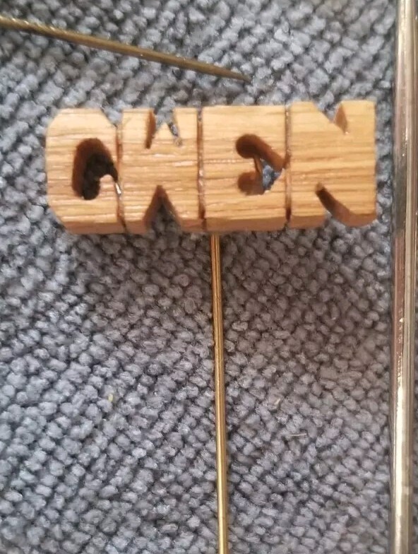 Vintage GWEN Stick Pin GIFT FOR GWEN 2 1/4″ Handmade Wood Accessory Excellent