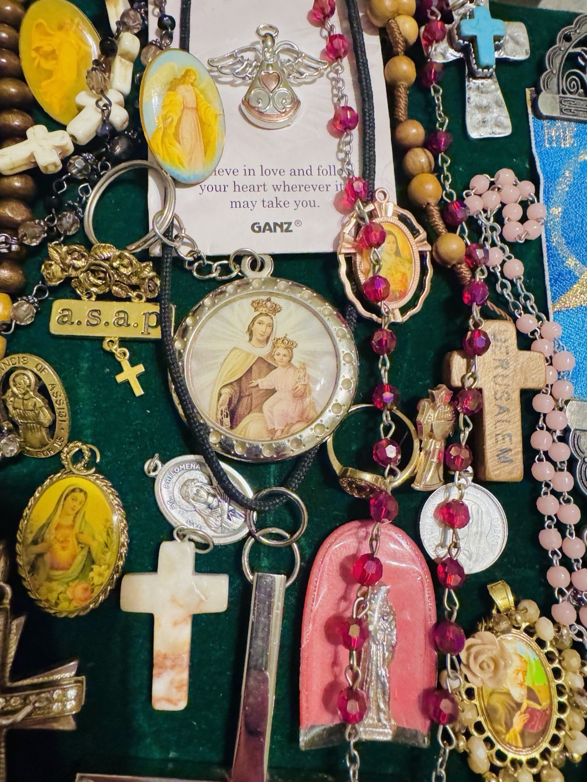 Vintage Modern Religious Cross Necklace Jewelry Lot 120+ Italy Germany Bethlehem