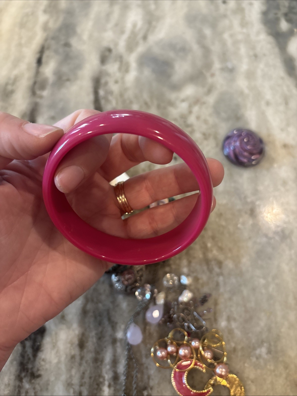 Lot Of Costume Jewelry Necklaces Vintage Classic Purple And Pink