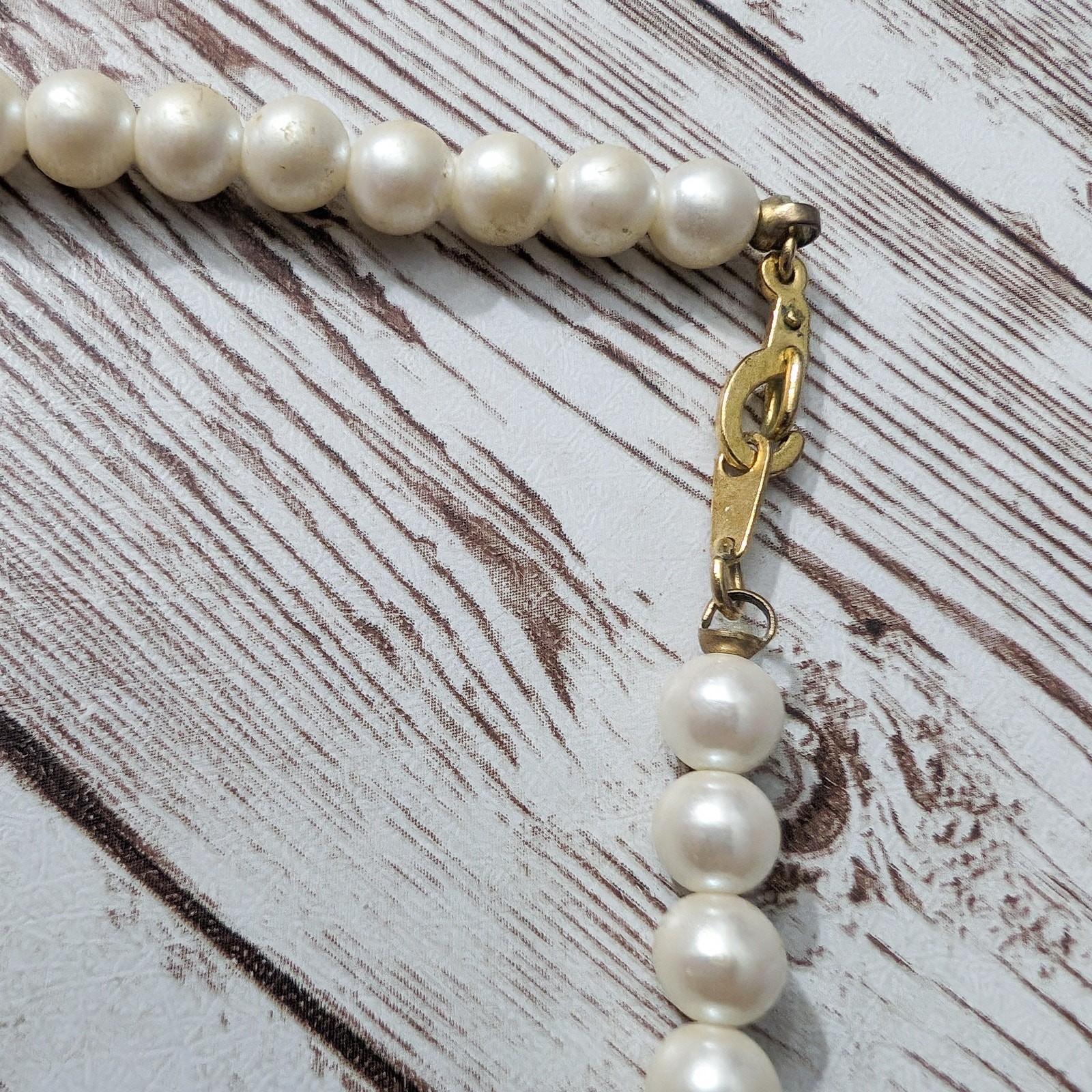 Vintage Necklace Faux? Pearl & Gold Tone Layered Statement