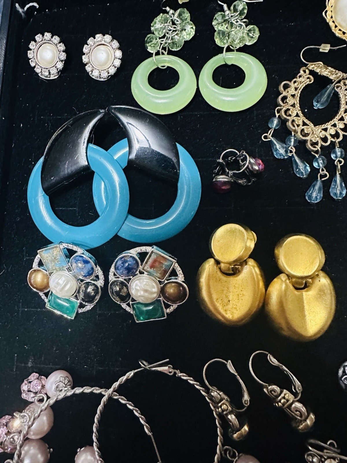Lot Of 25 Pair Vintage Clip On, Pierced Earrings Some Signed