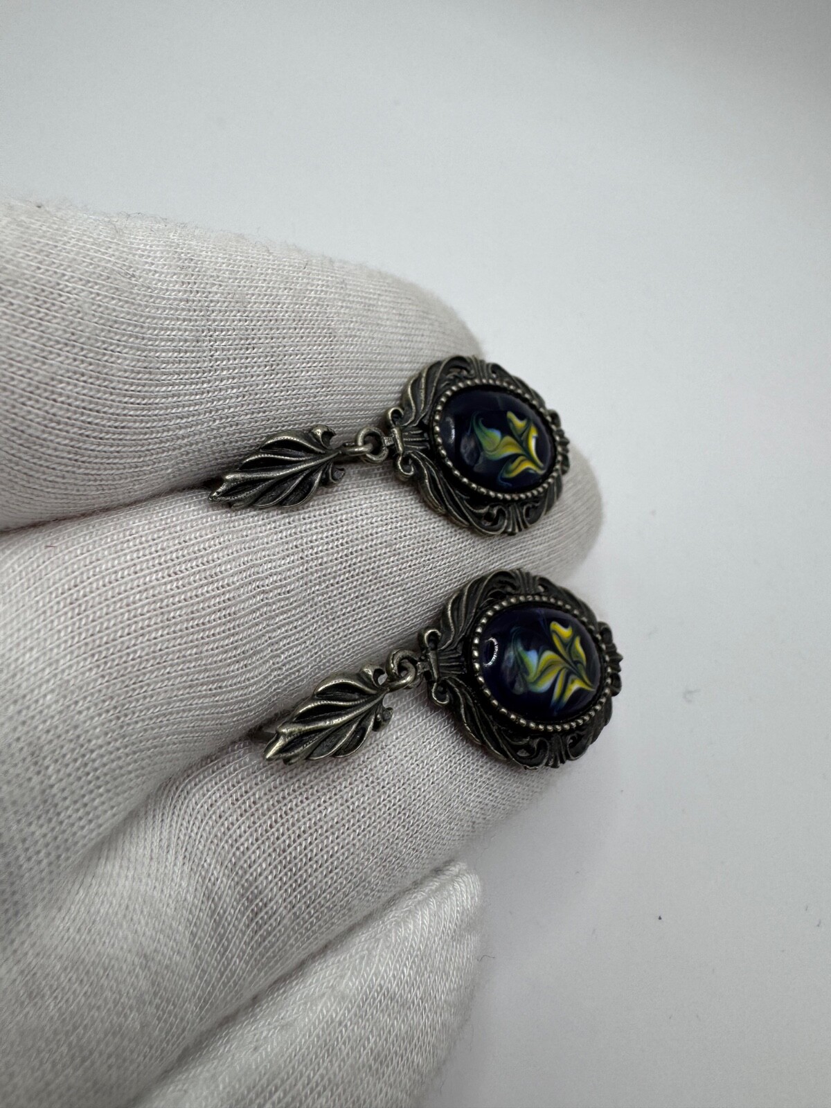Vintage Earrings from the Soviet USSR period Finift Perfect Enamel Every Day
