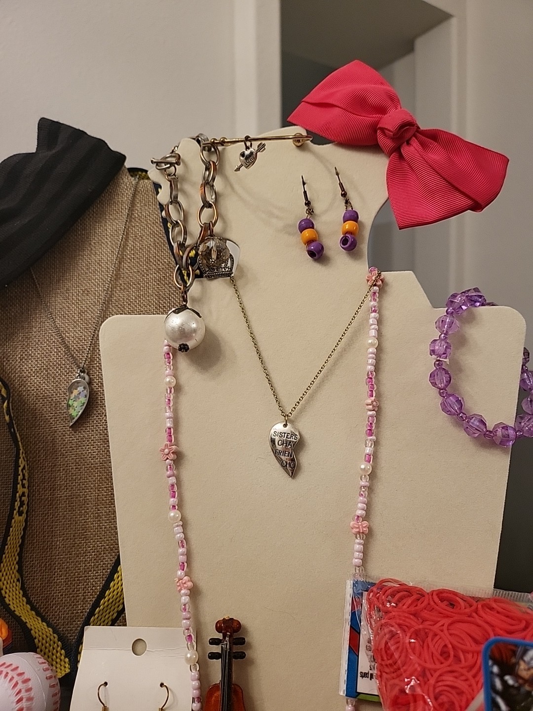 Costume Jewelry Lot 90 Pc + Girls Dress Up Box Collectibles, Hair Pcs And MoreG4