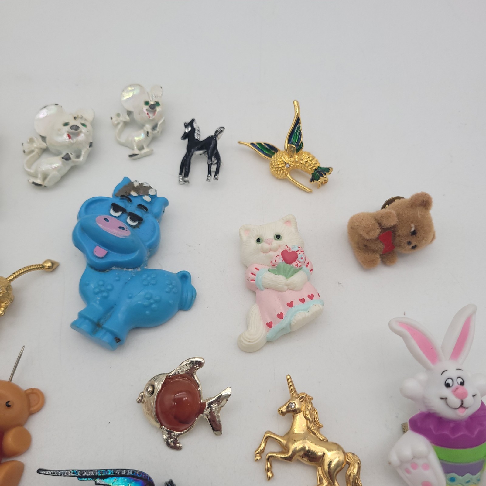 Animals Bears Horses Lapel Pin Brooch Mix Lot – Fashion Jewelry Some Vtg Lizards