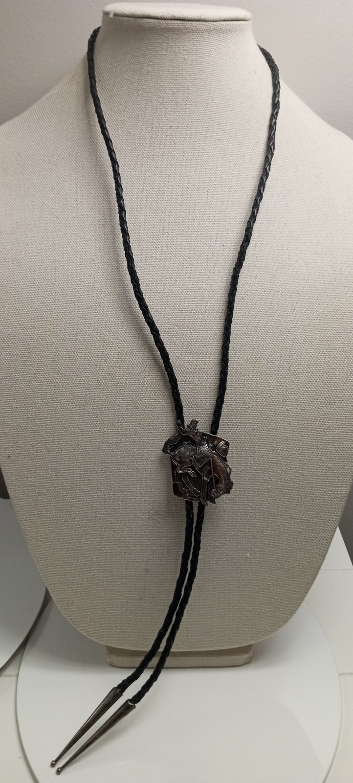 1990’s Kit Carson 925 Sterling Silver “Let er Buck” Bolo Tie (very rare and htf)