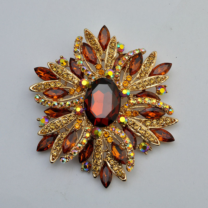 Men Women Vintage Enamel Flower Brooch Antique Jewelry Pin Elegant Fashion Gift