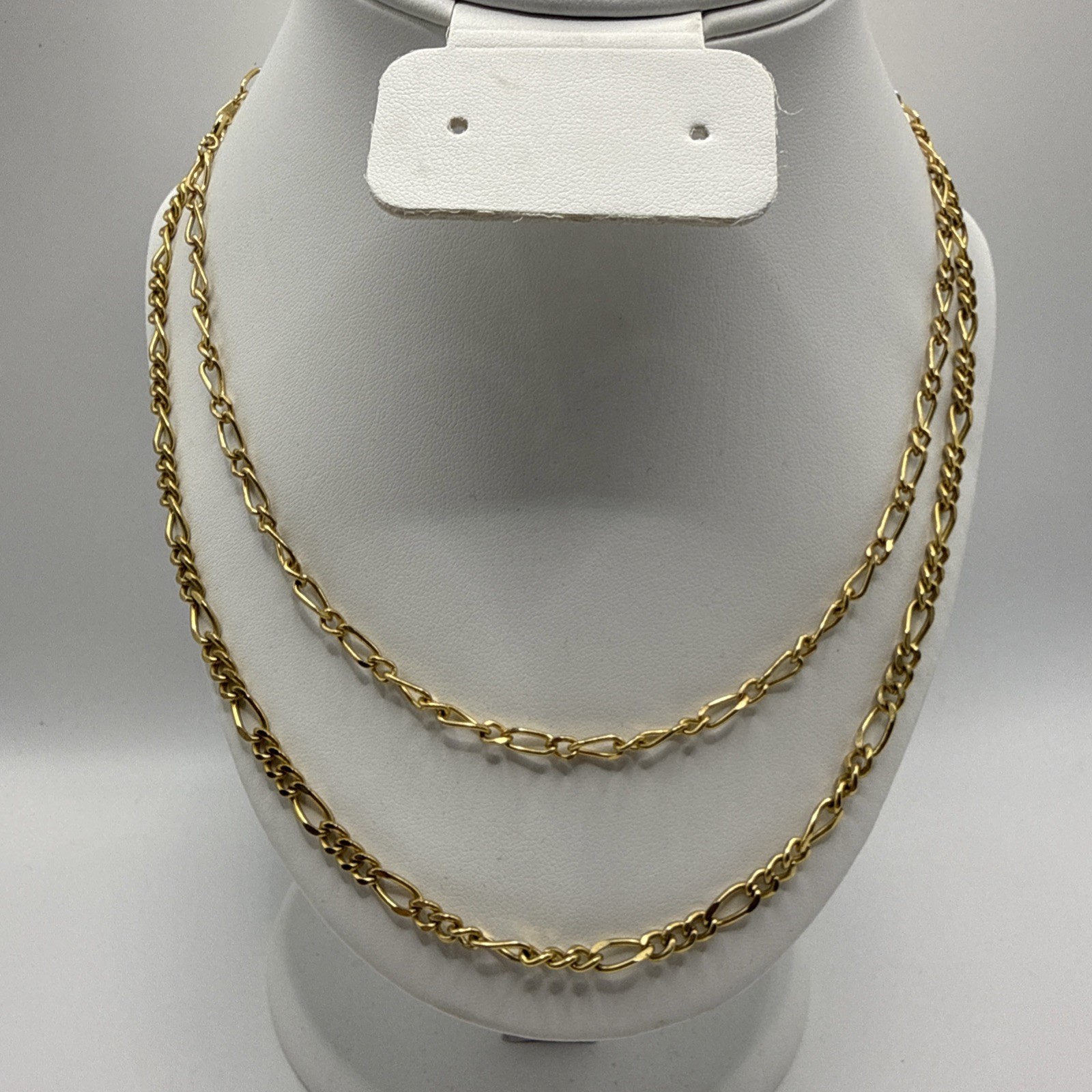 Vintage Gold Tone Figaro Chain Necklace Set -Approx. 9″ and 12″ lengths