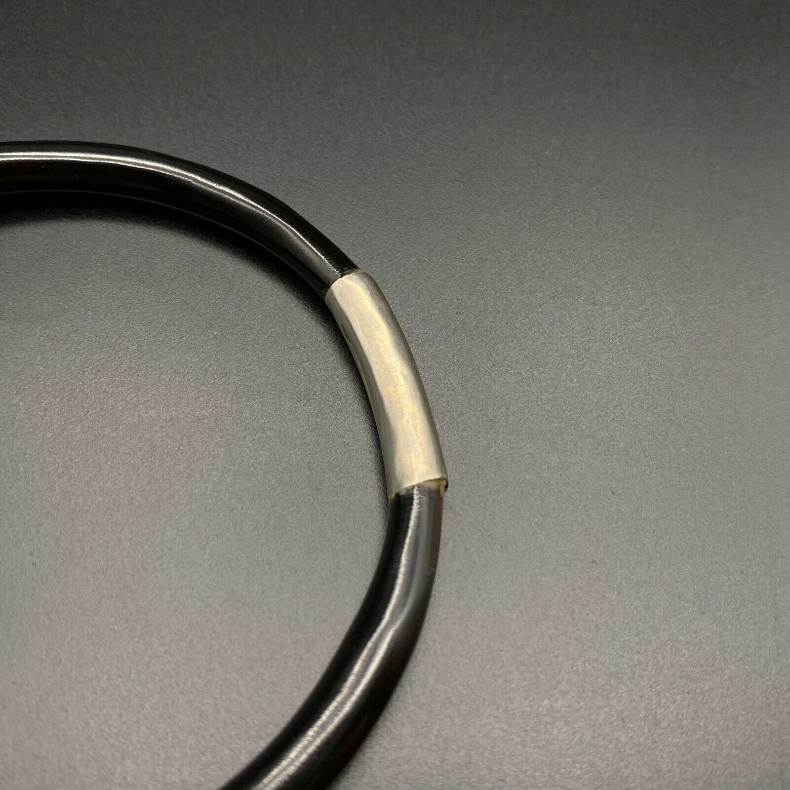 Vintage Black Coral Bangle Bracelet 8-1/8″