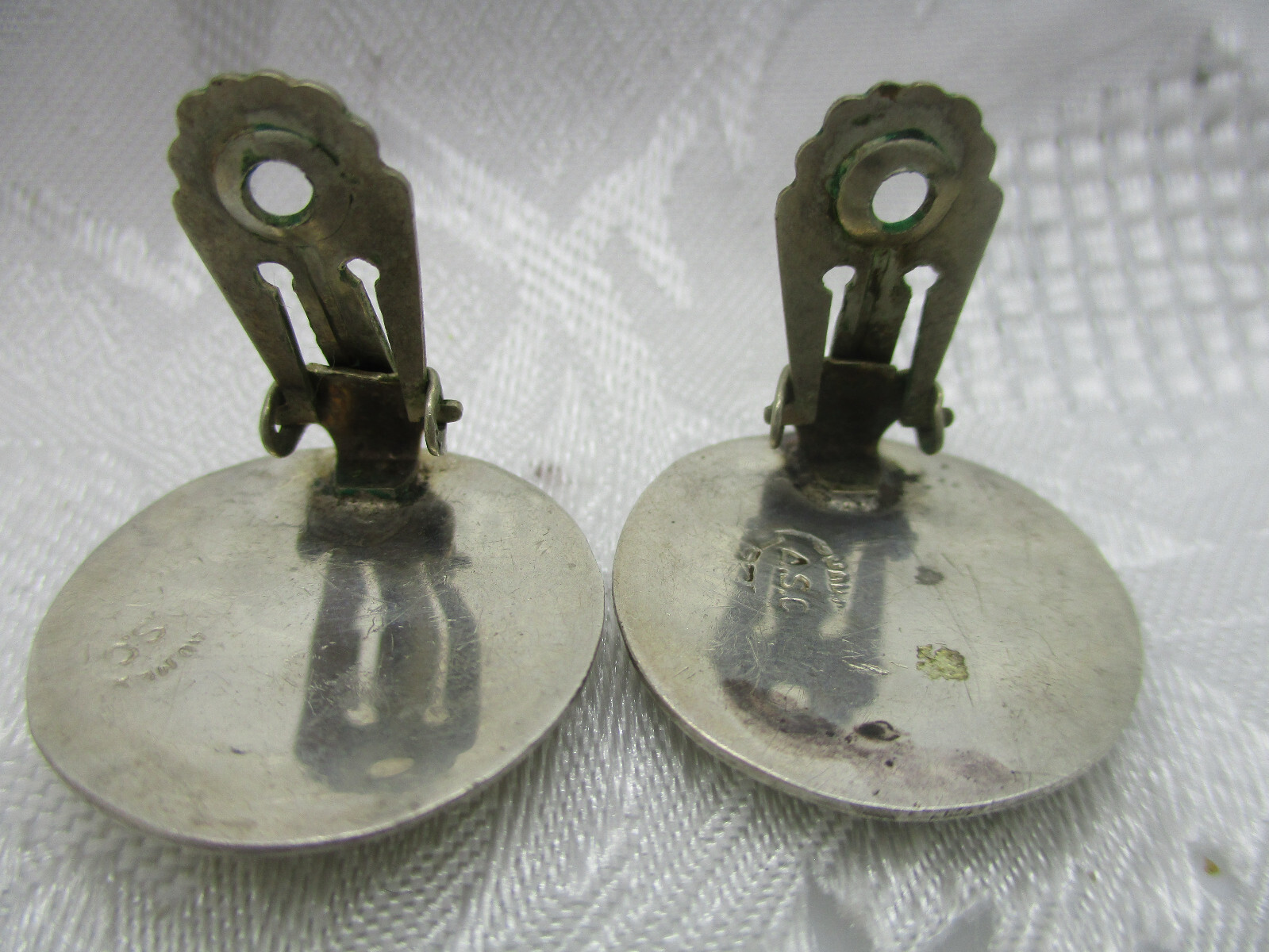 VINTAGE GUAD ASC 925 STERLING MEXICO SOMBRERO CACTUS WHEELBARROW CLIP EARRINGS