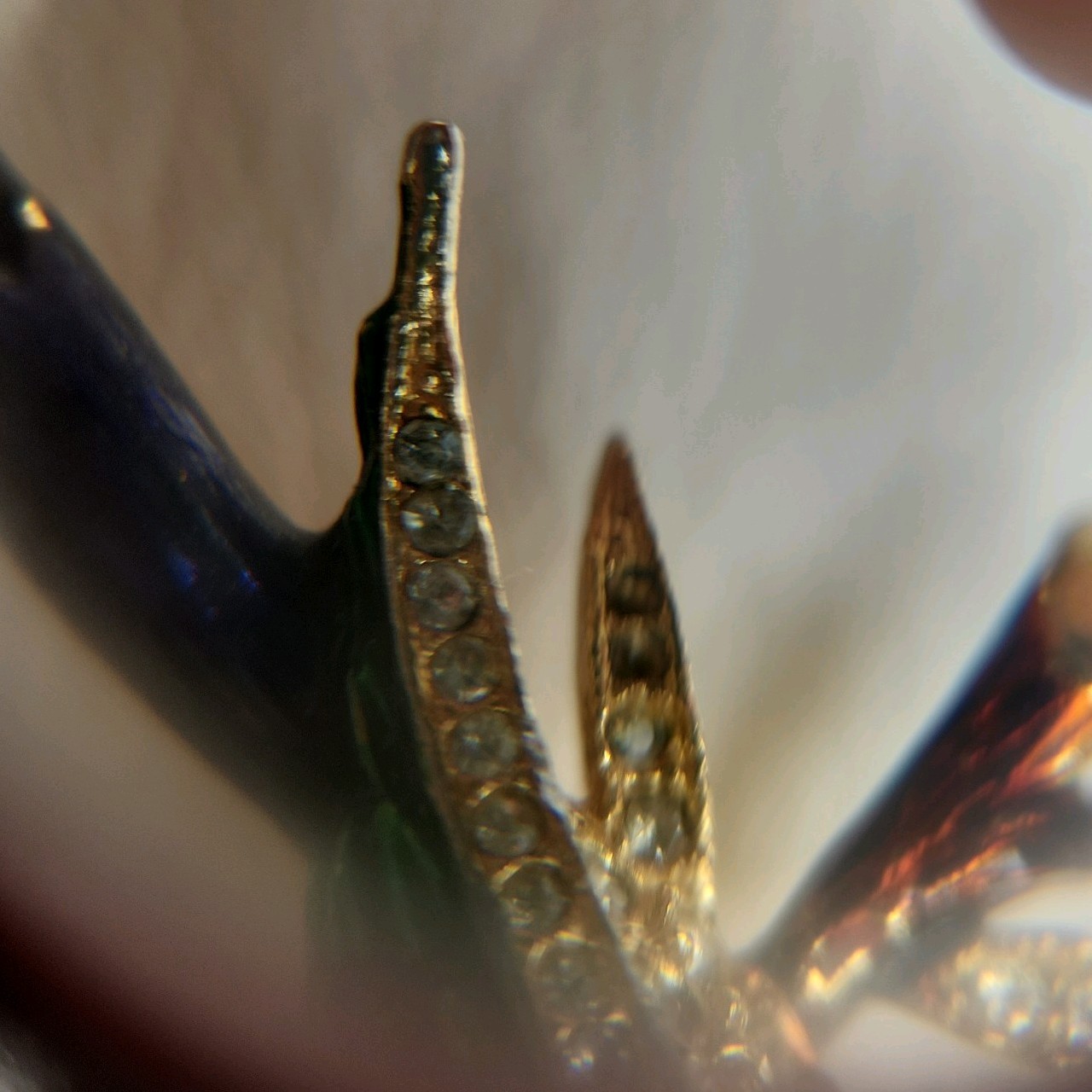 Vtg SPHINX Of England A2012- Swallowtail Bird Brooch 2 missing Rhinestones