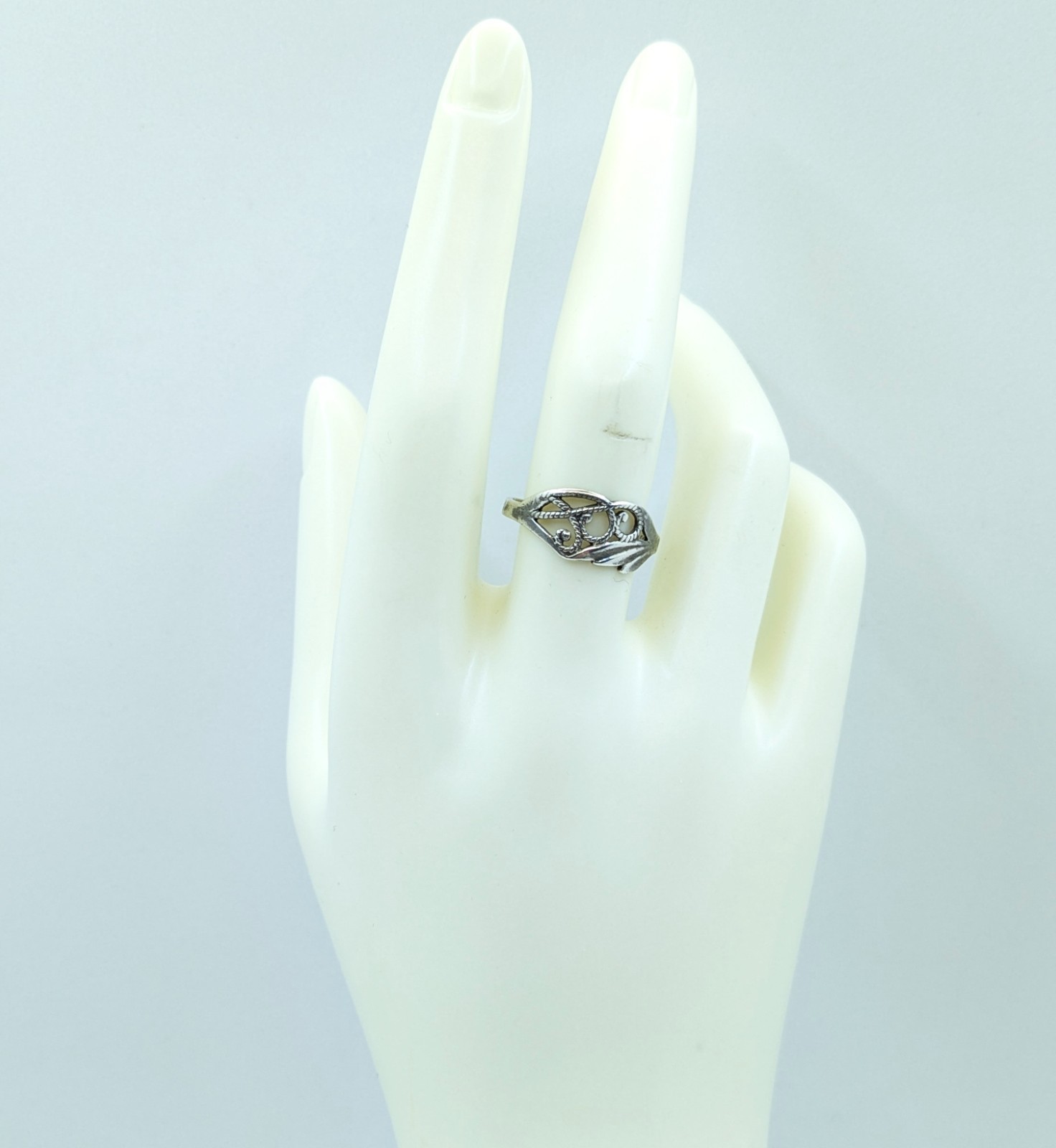 Vintage Elegant Soviet RING Silver⭐925 stamp Star USSR-size: 9US (19mm) | UA #92