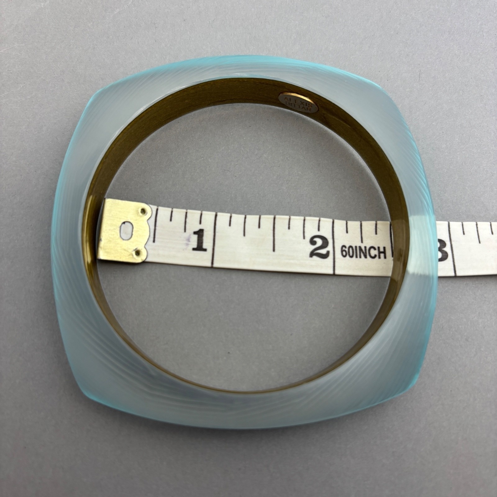 Alexis Bittar Bangle Bracelet Lucite Aqua Light Blue Translucent Vintage