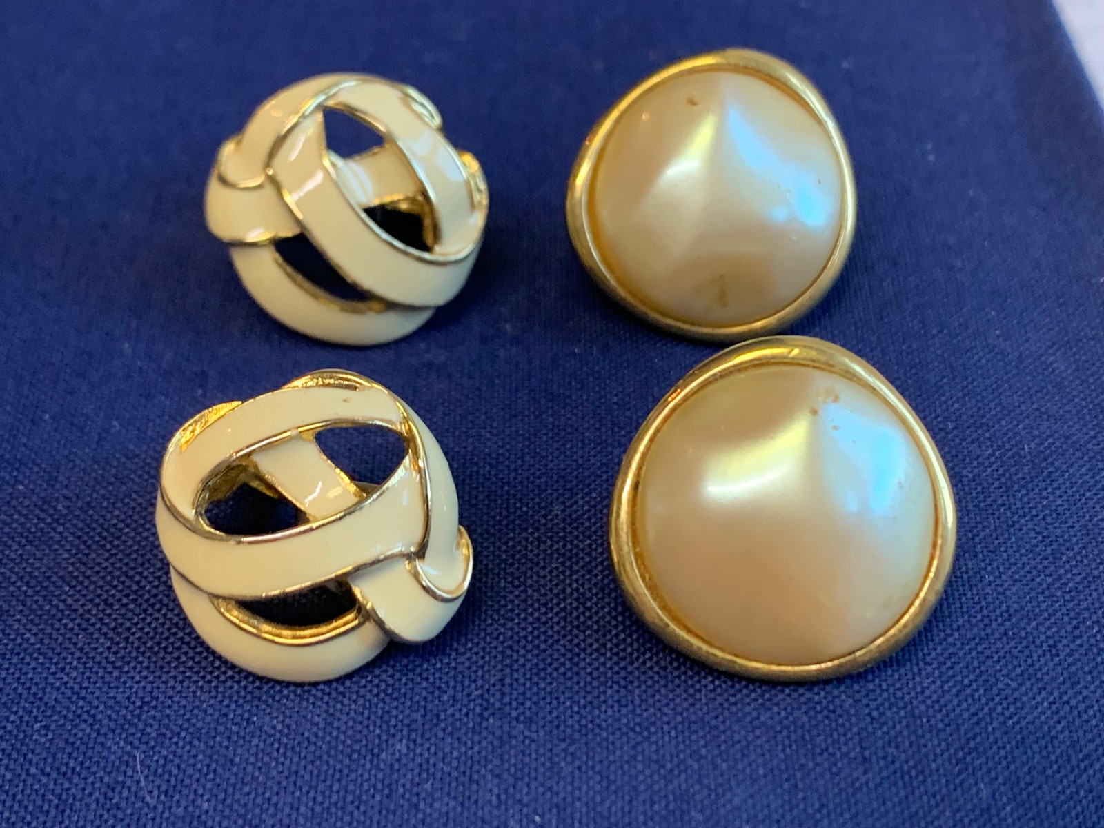 Vtg Clip-On Earring Lot Kenneth Lane Monet Avon Enamel Faux Pearl / Gem Jewelry