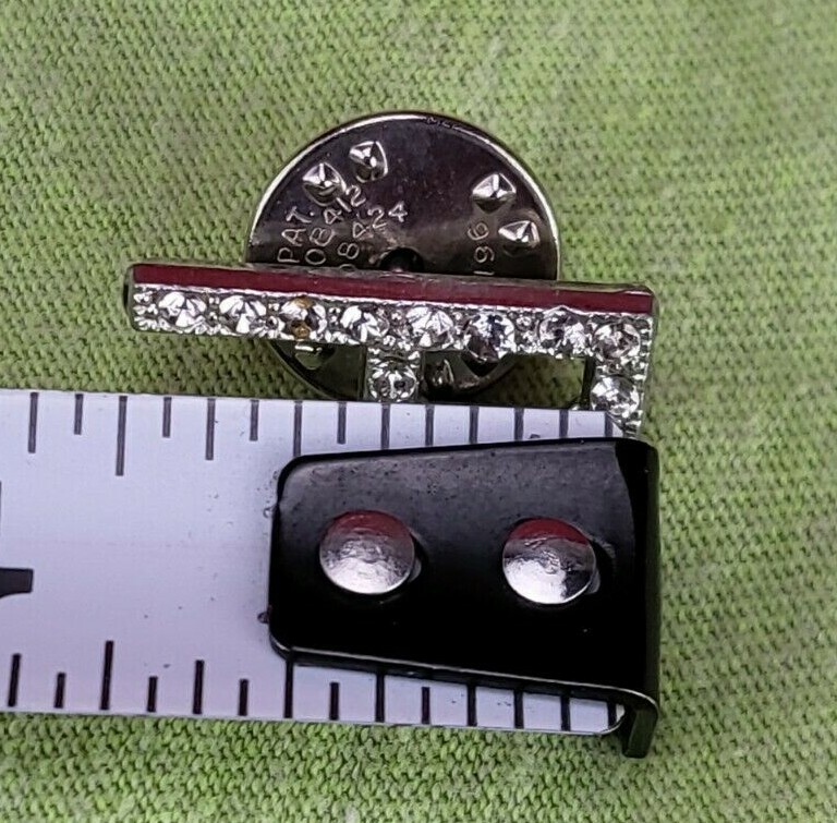 Vintage Letter “P” Rhinestone Brooch Pin Silver Tone 3/4″ Tall