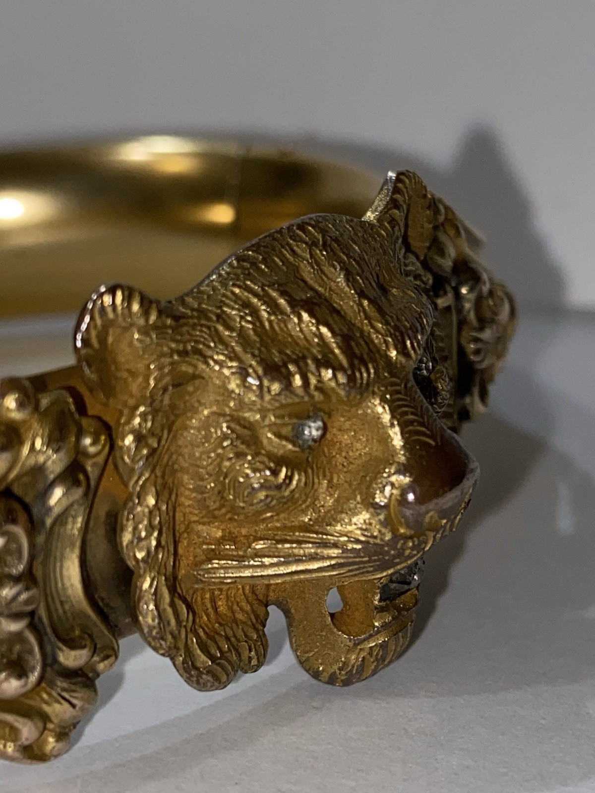 PROVIDENCE STOCK CO. CA. 1908 LION’S HEAD VICTORIAN GOLD FILLED BRACELET-7”WRIST