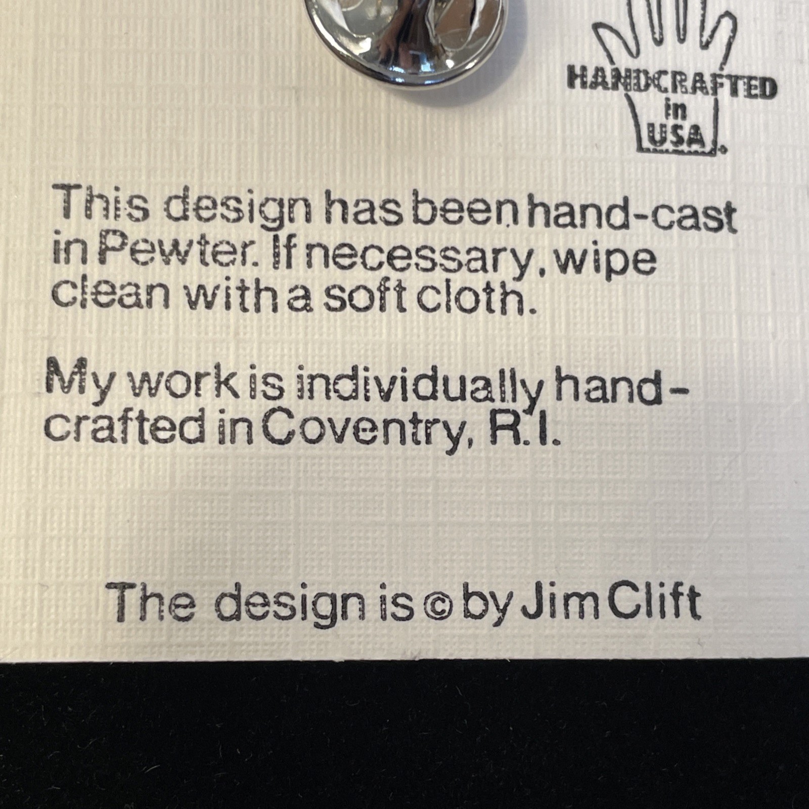 Vintage Jim Clift Pewter Cow Lapel Pin Farm Animal