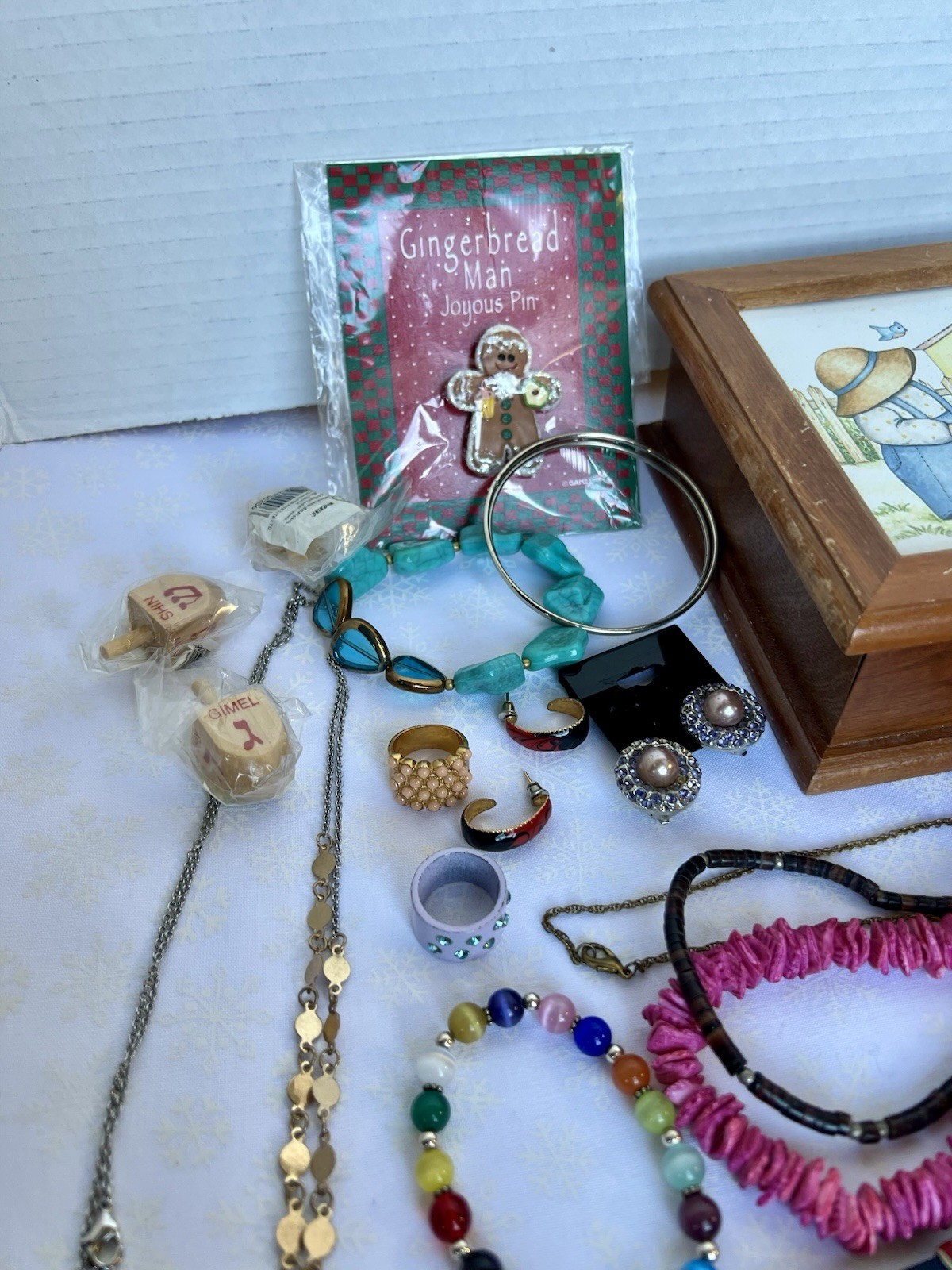 Jewelry Box With Jewelry Lot 1lb 8oz Vtg Ceramic Wood Box Jewelry & More!