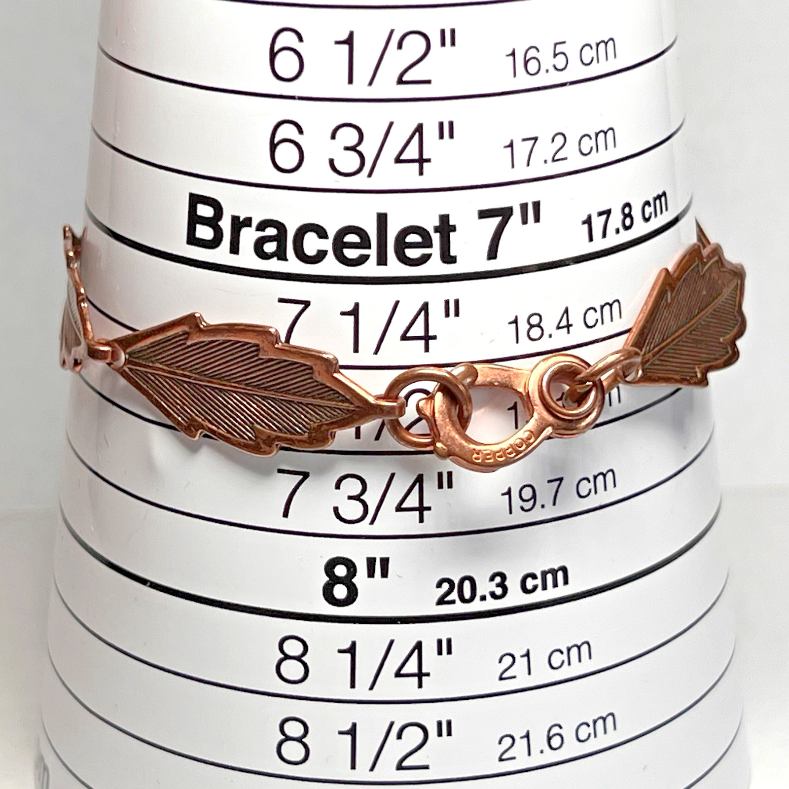 Beautiful Vintage Copper Leaf Link Panel Sister Hook Clasp Bracelet