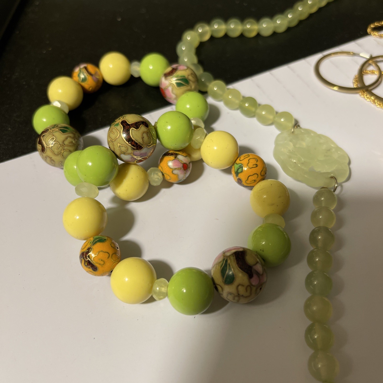 Mixed Lot LEMON JADEi JEWRLY NECKLACE PENDANT EARRINGS BRACELET Glass Mix Stones
