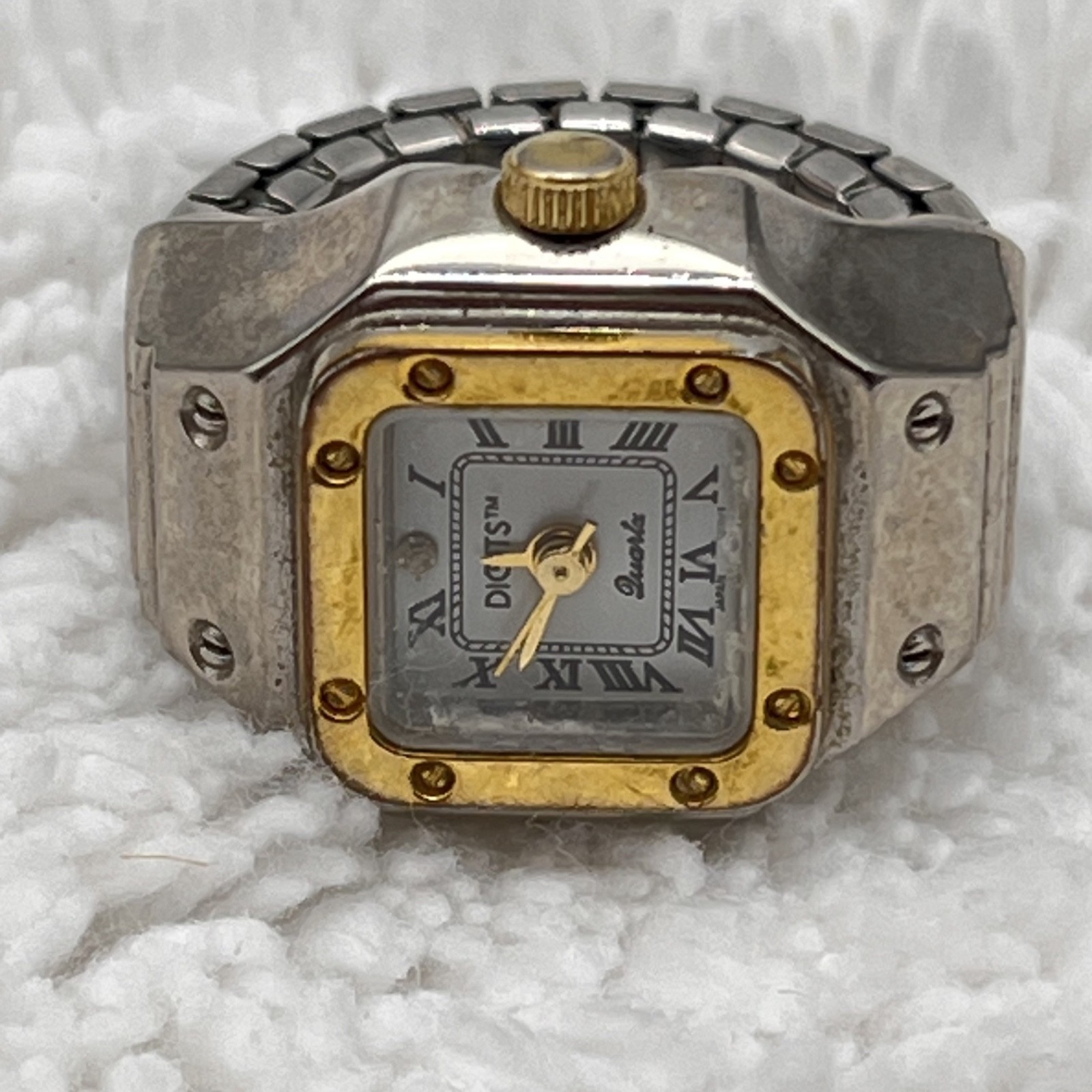 Vintage Digits Bonetto Watch Ring Stretch Band OS NOT RUNNING