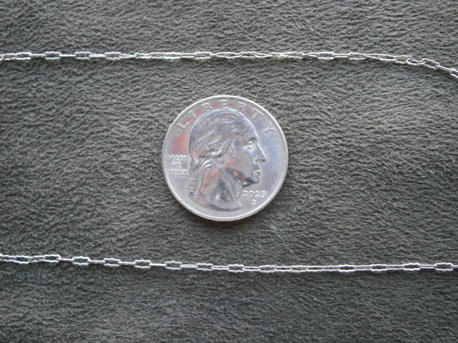 Dainty Crimped Oval Link Chain Vintage Sterling Silver Necklace 18″ 1.7g