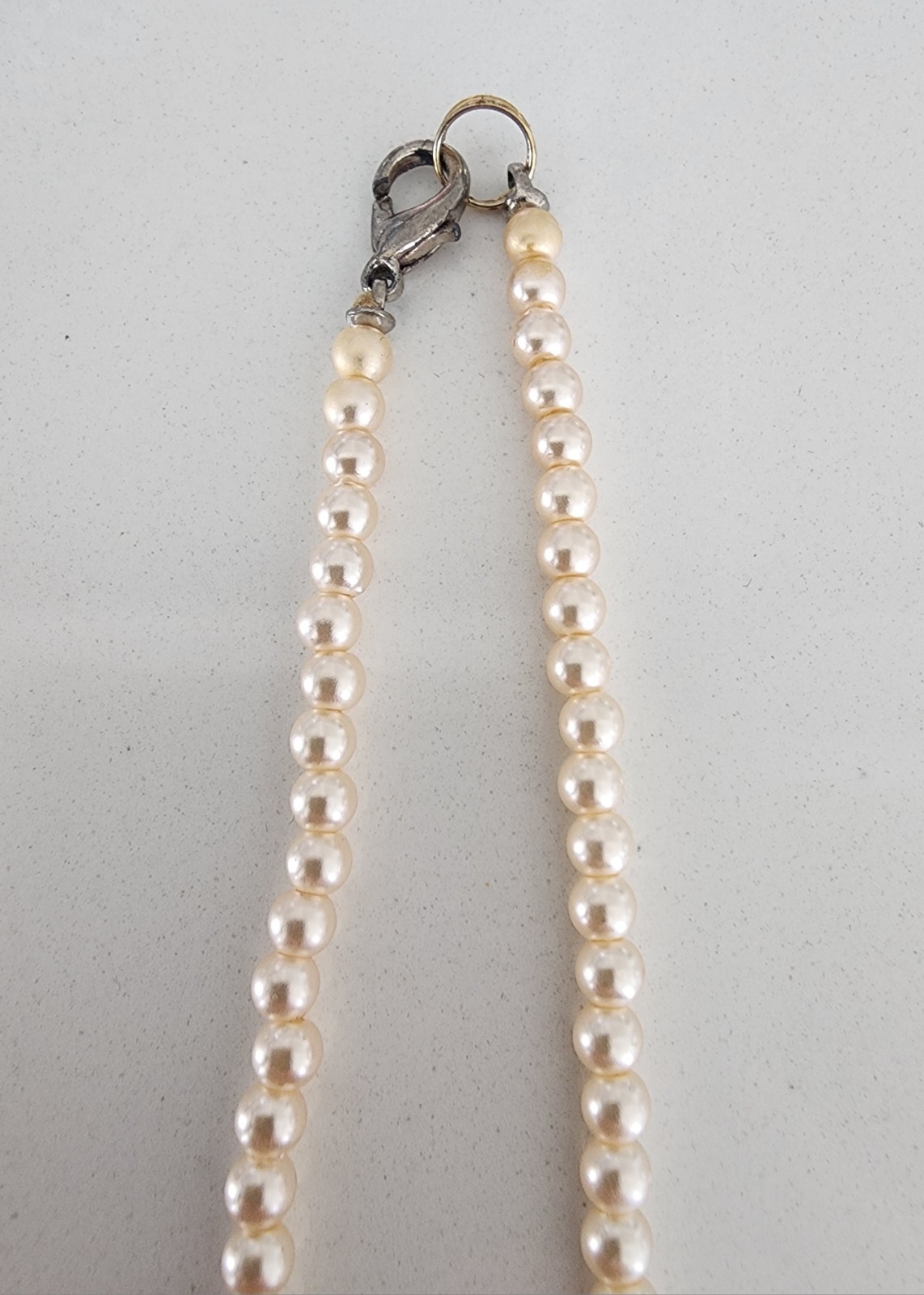 Vintage 28″ Graduated 1 cm Ivory Faux Pearl Necklace – Jewelry