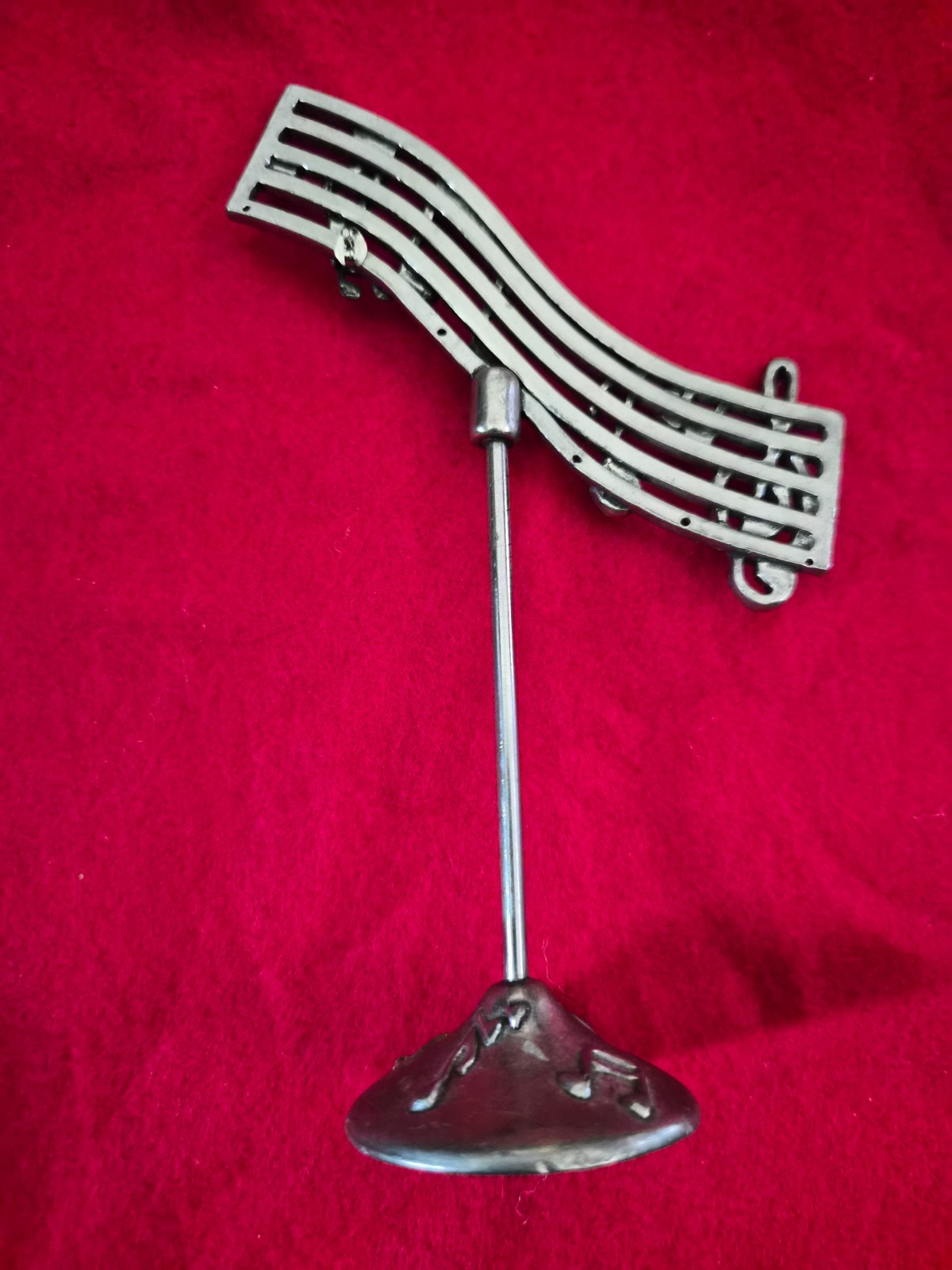 Vintage 1990 Seagull Pewter Canada Earring Stand w/ Treble Clef & Various Notes