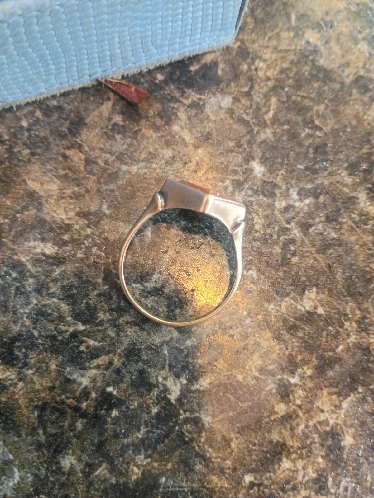 Antique Circa 1900 14K Yellow Gold And goldstone Ring Sz 9