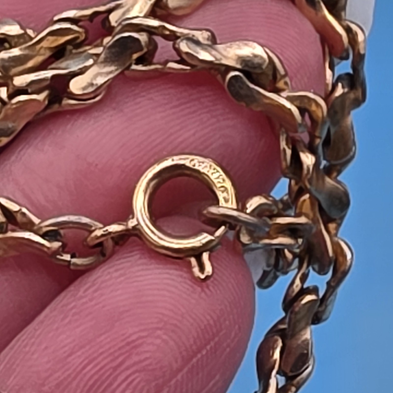Vintage 9k Gold Chain Necklace W/ 12K GF Clasp
