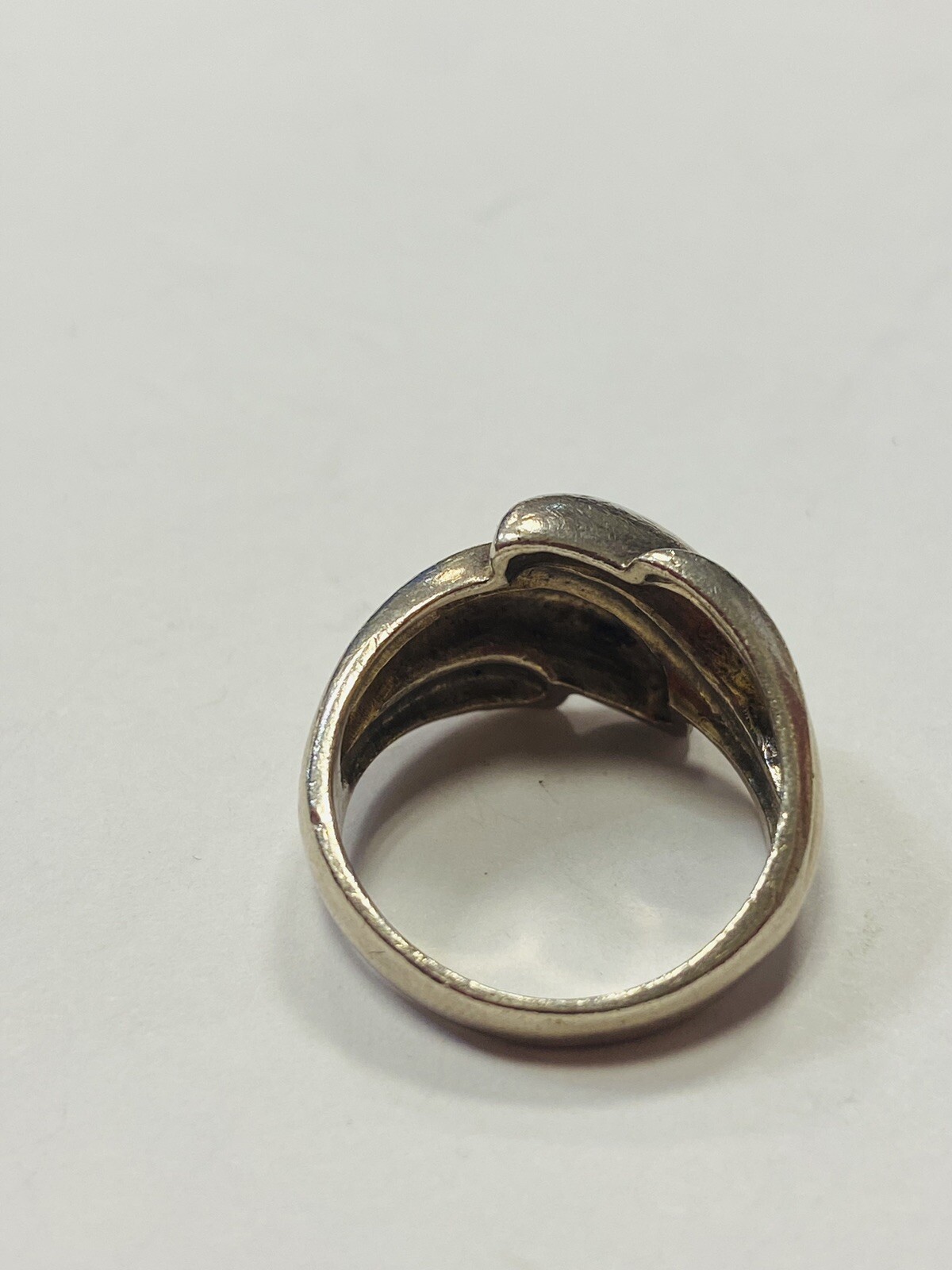 .925 Sterling Silver wave front Ring SZ 7