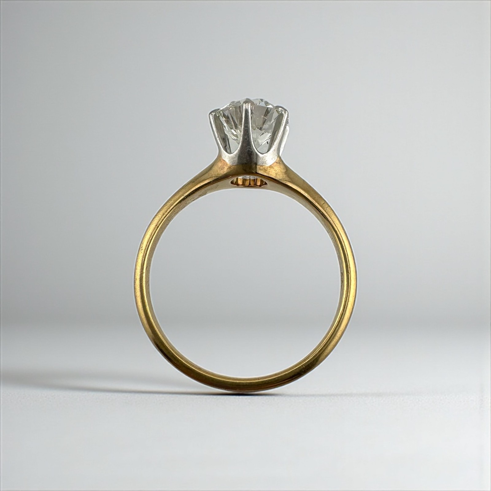 Stunning Antique 1.28ct Old European Cut Diamond Solitaire Ring in 14K Gold