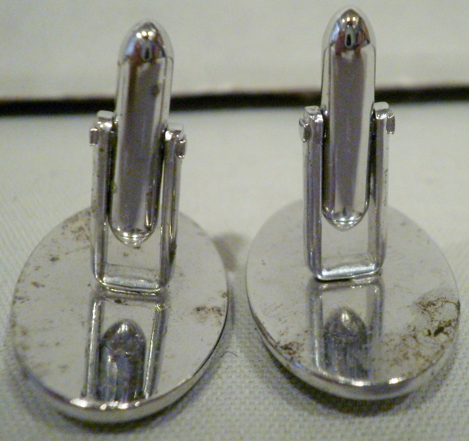 Vintage Swank Silver Tone Tie Bar Clip and Cuff Links Gray Stone