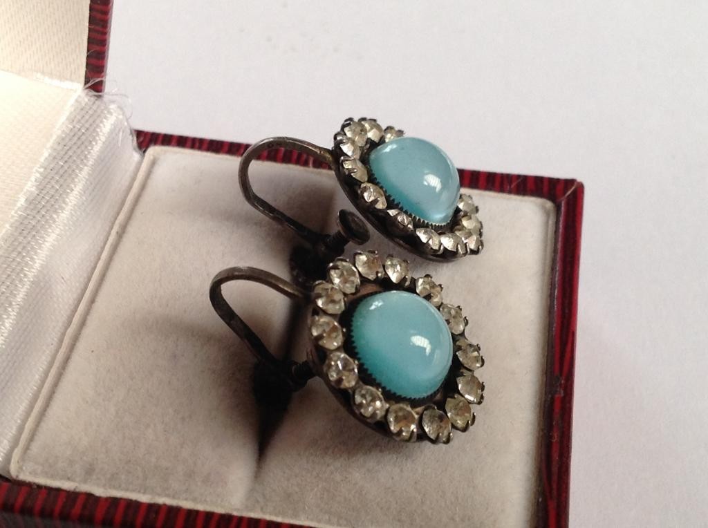 Earrings Silver 875 Star USSR Vintage Women Jewelry Gift 337