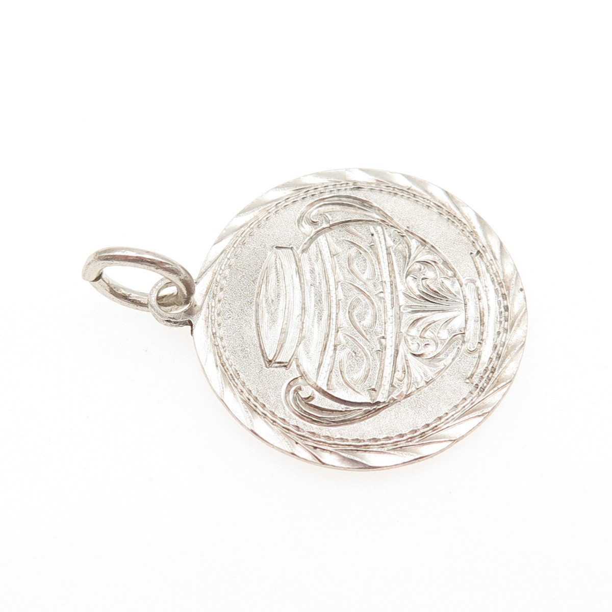 925 Sterling Silver Antique Art Deco Greek Ship & Vase Token Charm Pendant