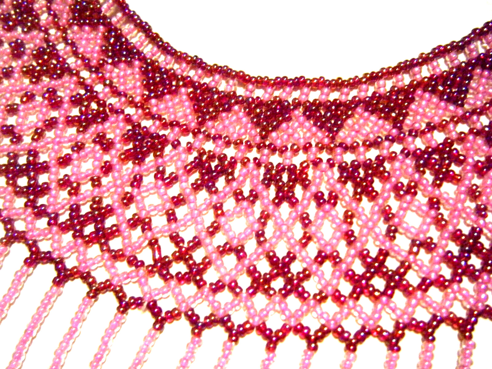 Vintage 80s fashion beautiful collar or necklace hand seed beads hand beaded