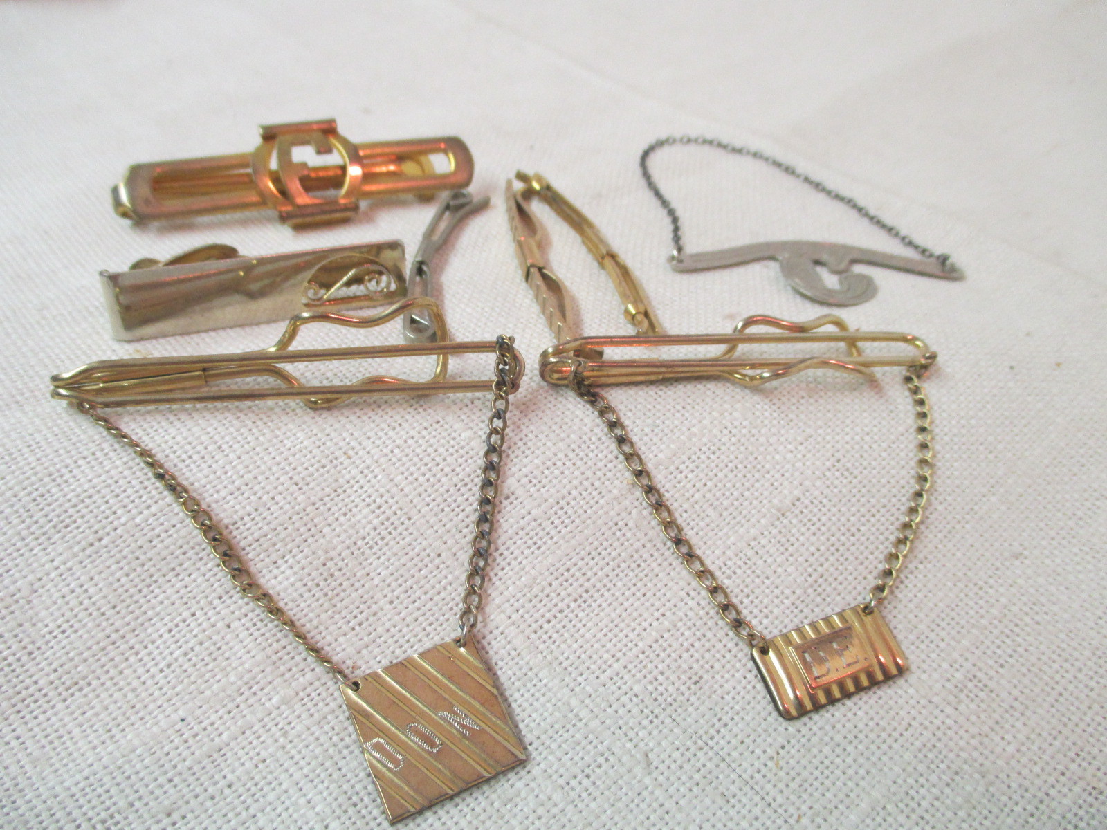 Vintage 8 Tie Clasps Ball-Grip Hadley & others