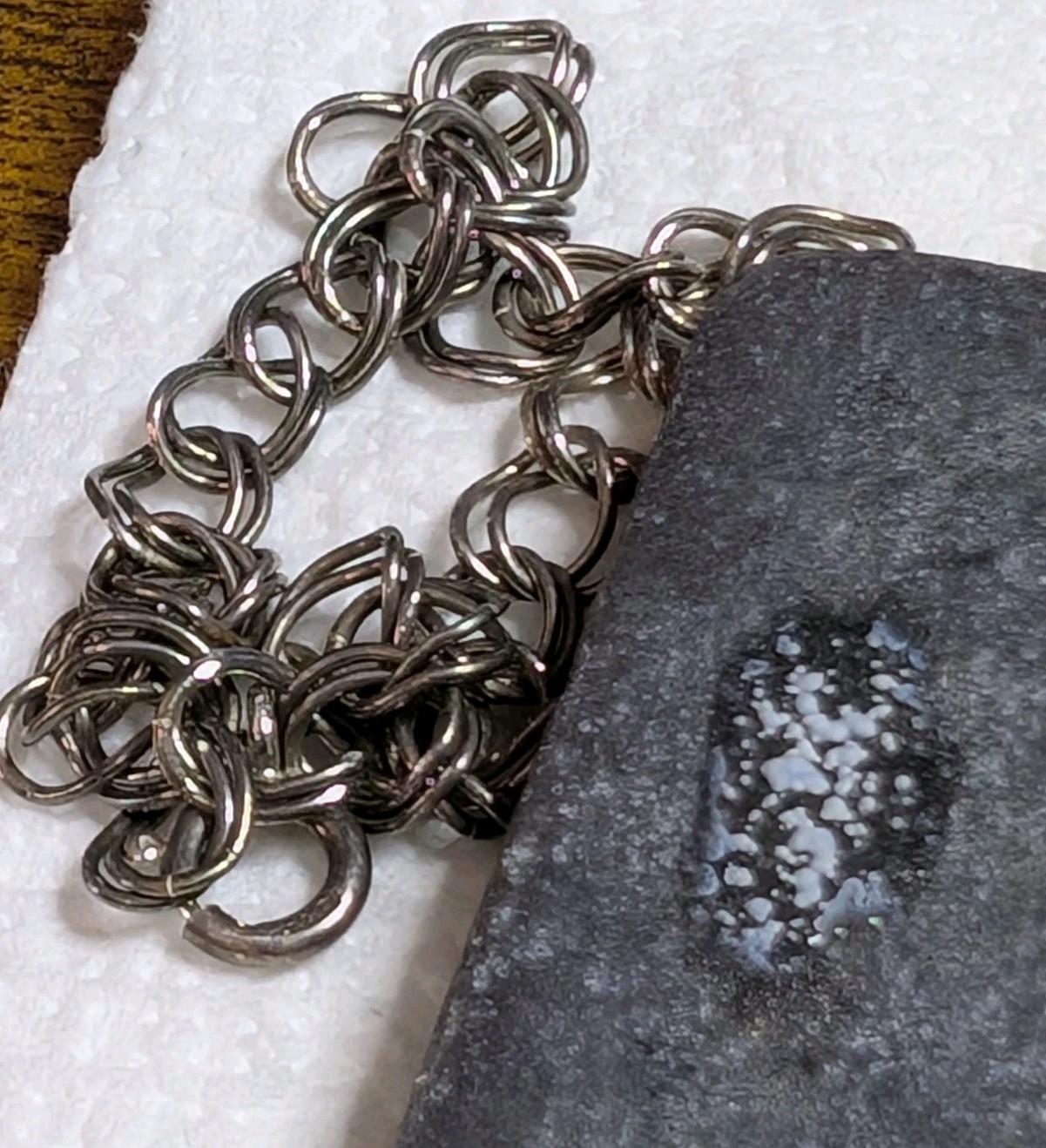 Vintage Sterling Silver Double Link Curb Chain Starter Charm 925 Bracelet 7.25″