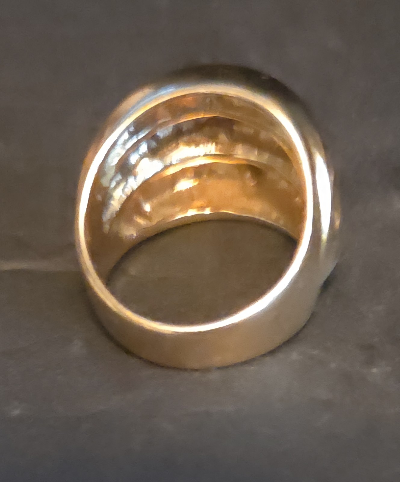 Vintage HSN Triple Band Ring 925 Sterling Silver Gold Vermeil Stacker Statement