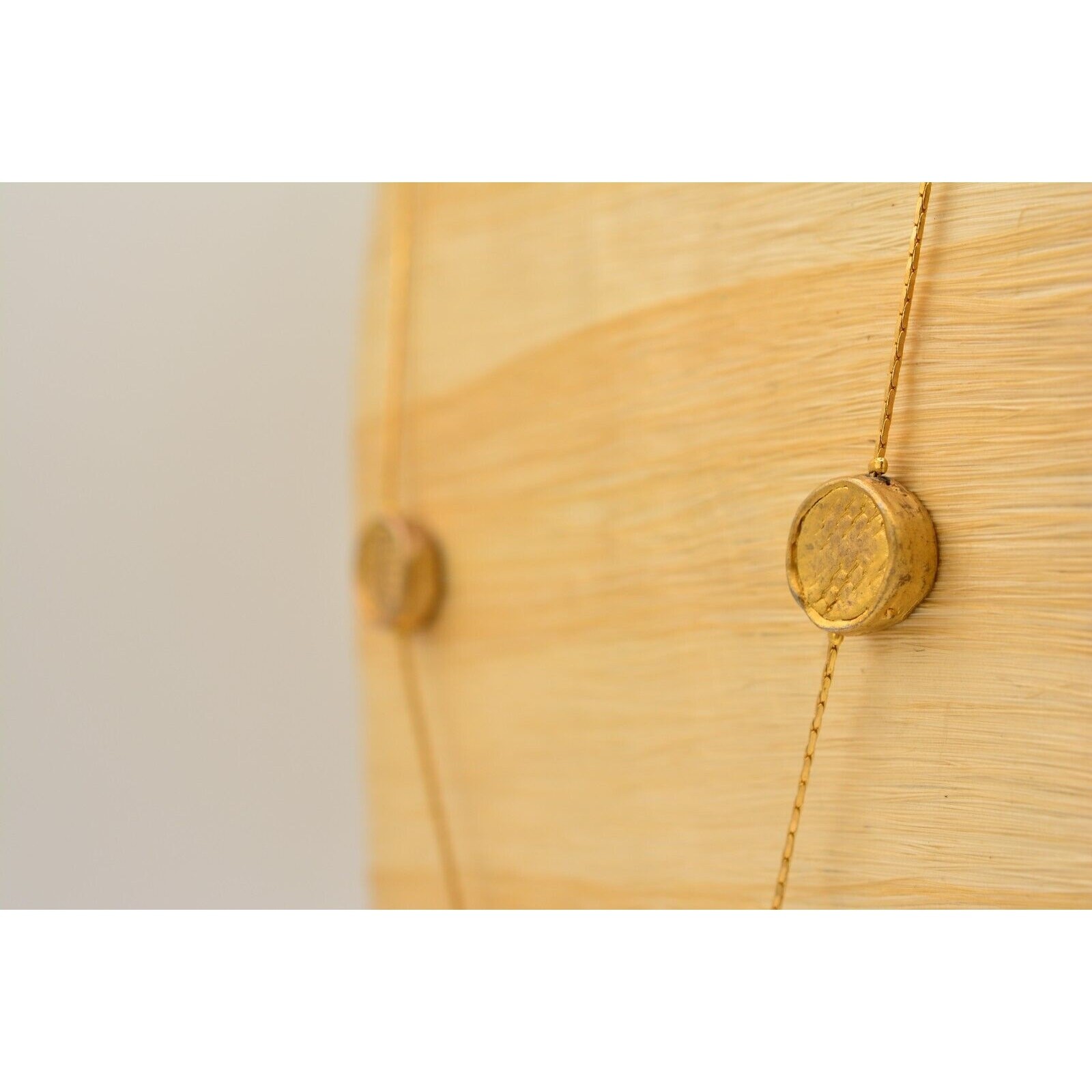 Vintage Station Chain Necklace Antiqued Brushed Gold Coin Linked Heavy 80s Bin3C
