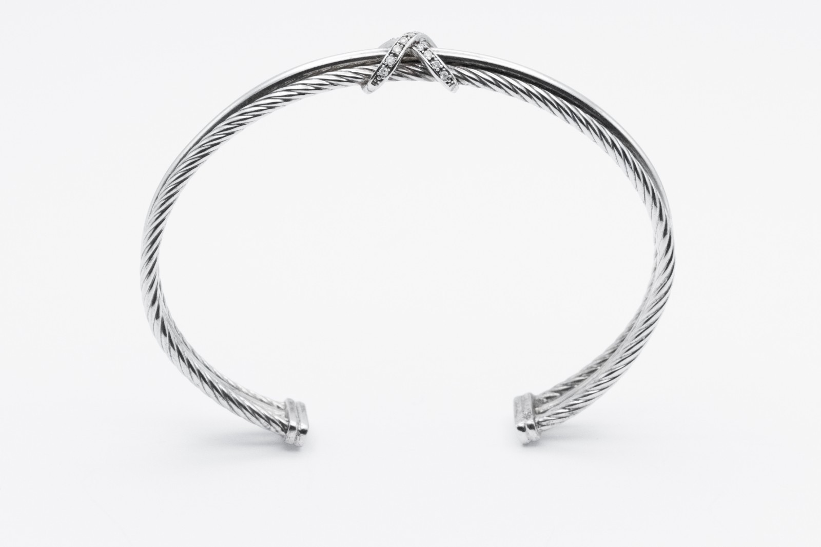 DY Style Sterling Silver Cable Cuff Bracelet Bangle 925 CTJ 15.16g