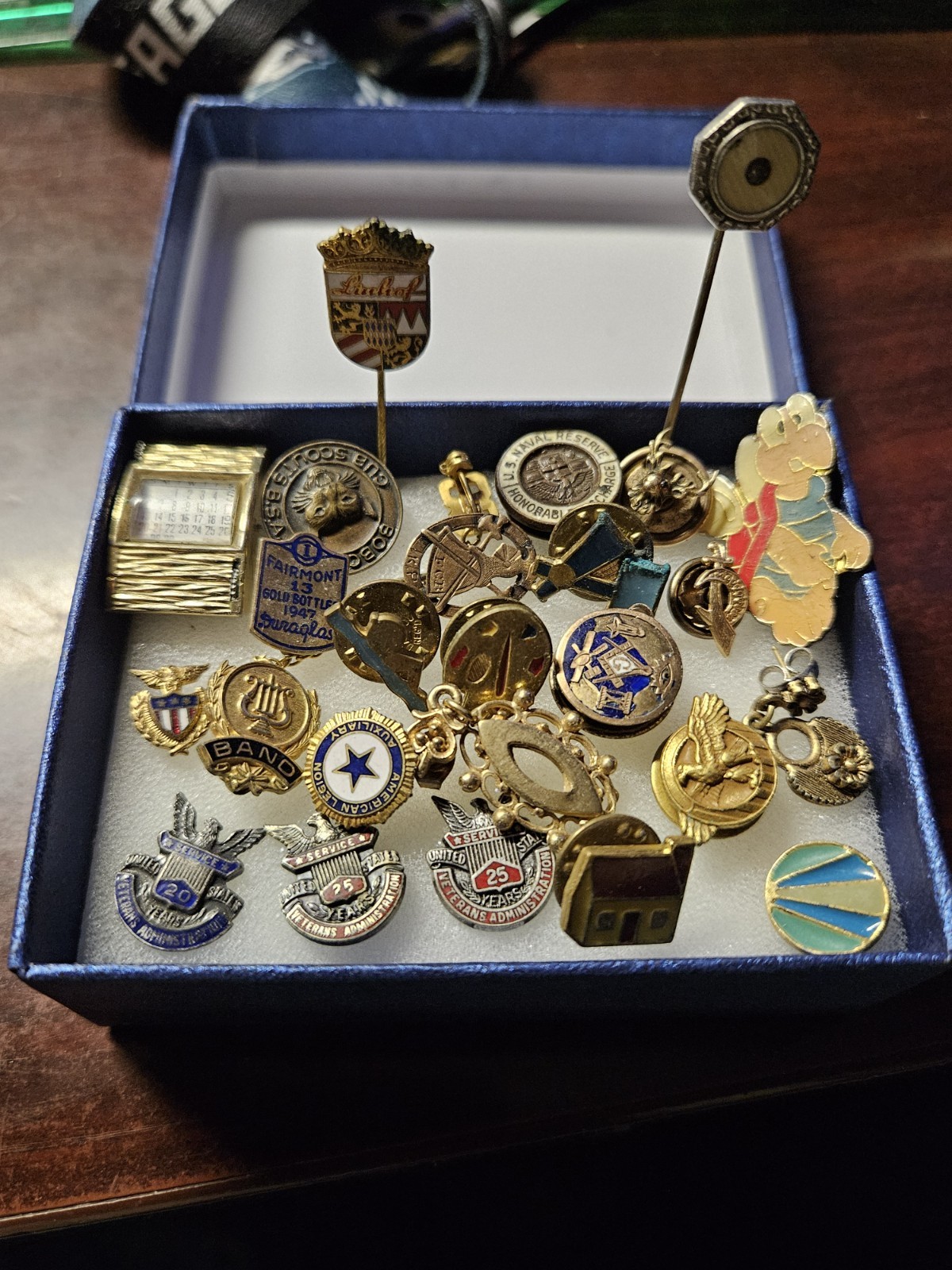 Vintage Estate Pin Lot Military Fraternal Scout Nintendo Sterling Enamel 25+